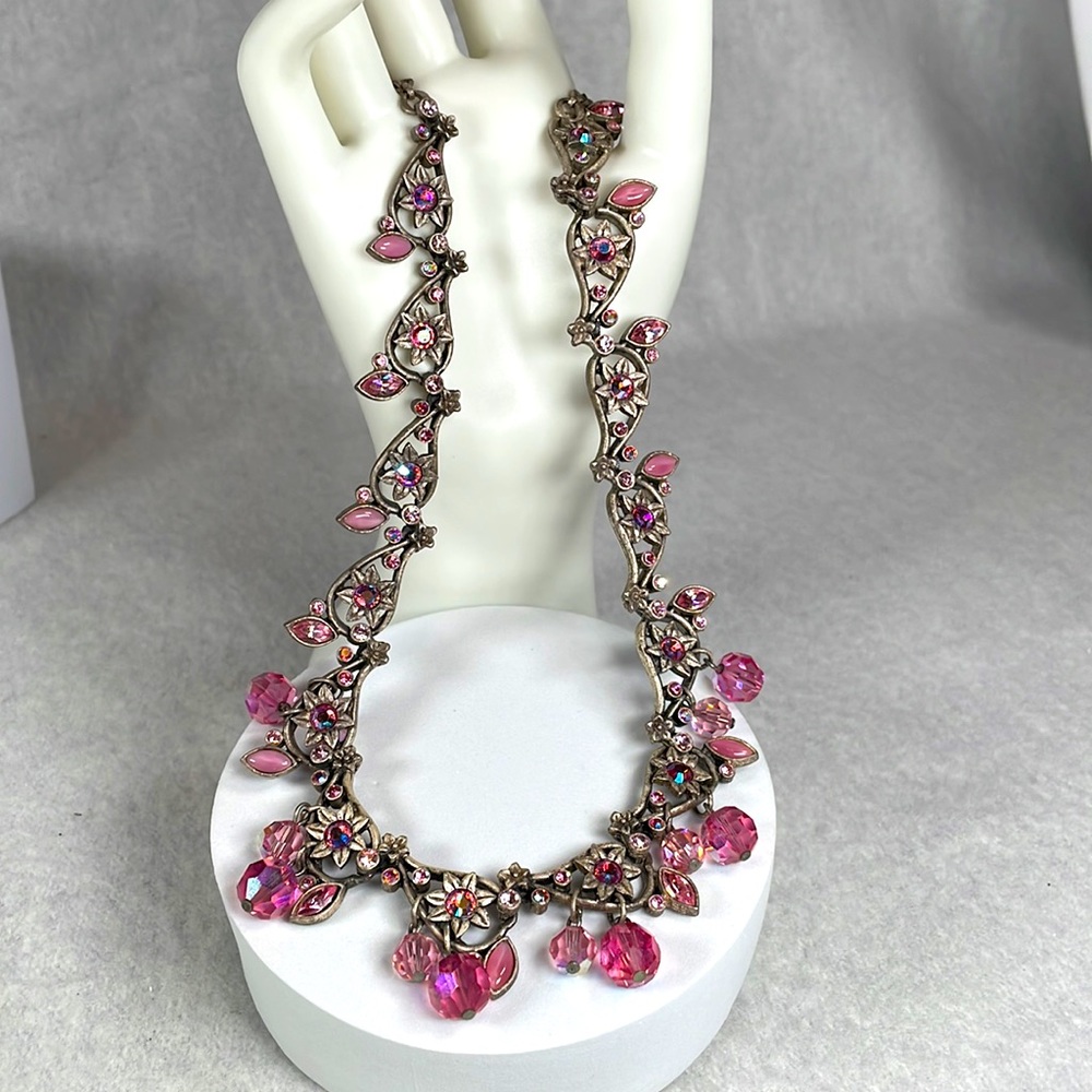 Victorian Style Necklace Austrian Crystals - Picture 3 of 7